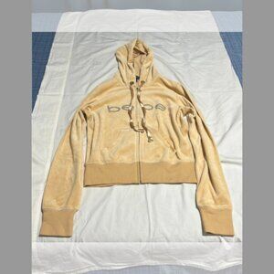 Bebe Tan Zip Up Hoodie Sweater For Women Size Medium
